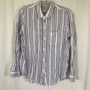 Rails Lavender and White Striped Button Down Shirt